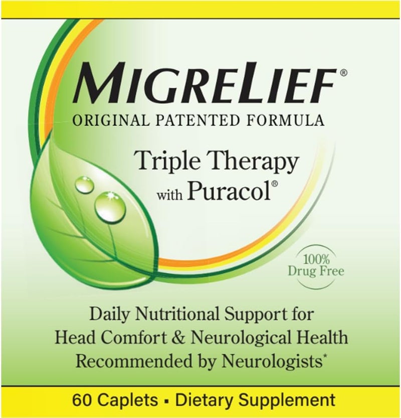 MigreLief Original Triple Therapy with Puracol (60 Caplets) - Image 2
